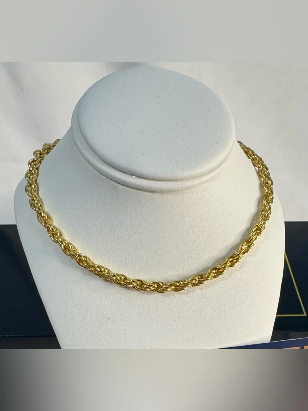 14KGP Rope Chain Necklace Gold Tone Classic 22.5” San Tropez Collezioni